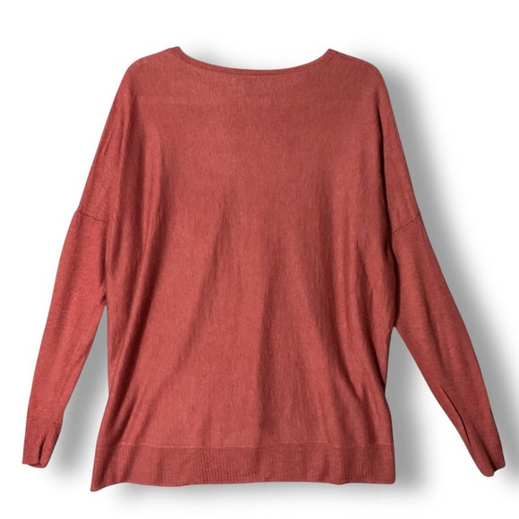 Eileen Fisher Alpaca Wool Blend Knit Top S Petite Lightweight Terracotta Red - Picture 6 of 11